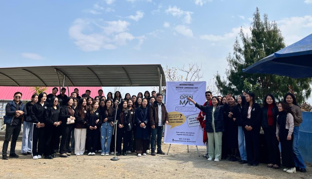 Students and others during the Mother Language Day celebrated across the campuses of Nagaland University on February 21.